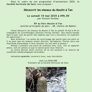 Découvrir les oiseaux du Moulin à Tan