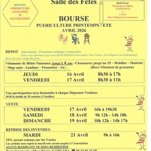 Bourse puériculture printemps/été
