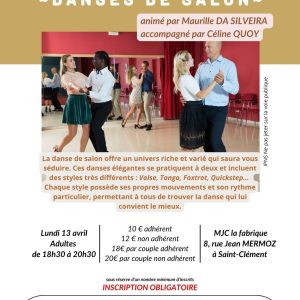 Stage vacances danses de salon