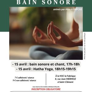 Stage vacances hatha yoga et bain sonore