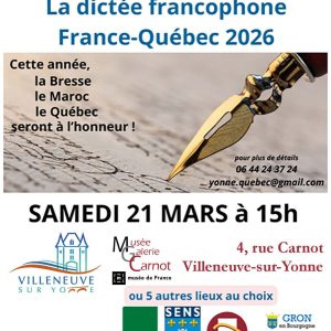 Dictée francophone Yonne-Québec